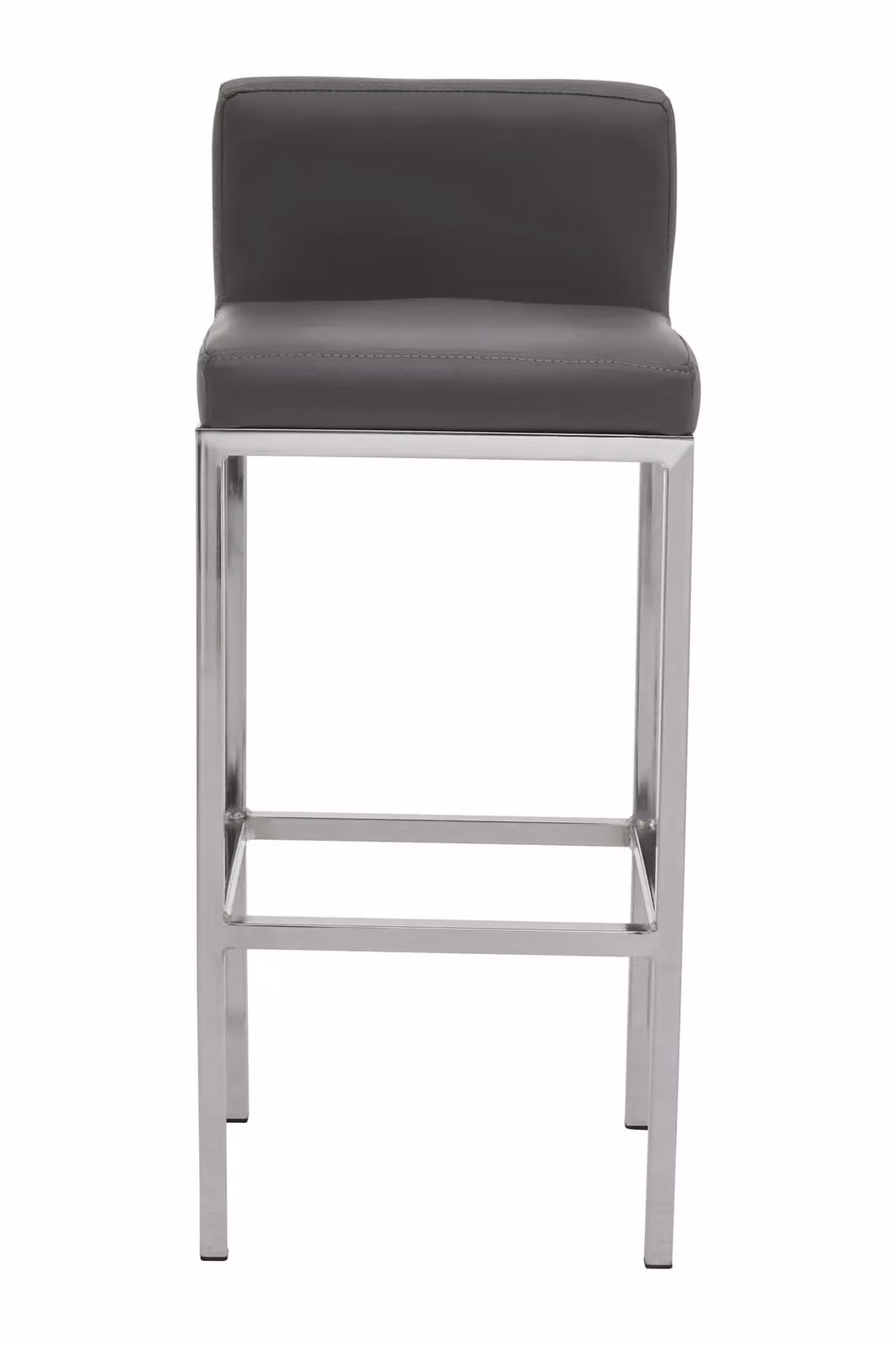 Orsina Baina Charcoal Synthetic Leather Bar Chair with Back and Gold Metal Accents – 2