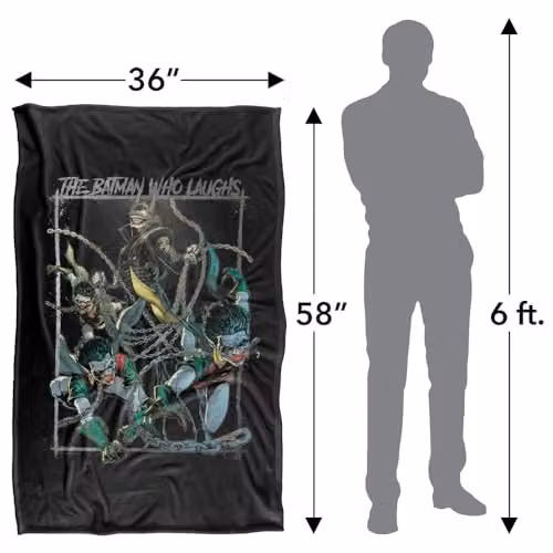 Warner Bros. Batman Who Laughs Super Soft Silky Touch Fleece Throw Blanket, Multicolour – 4