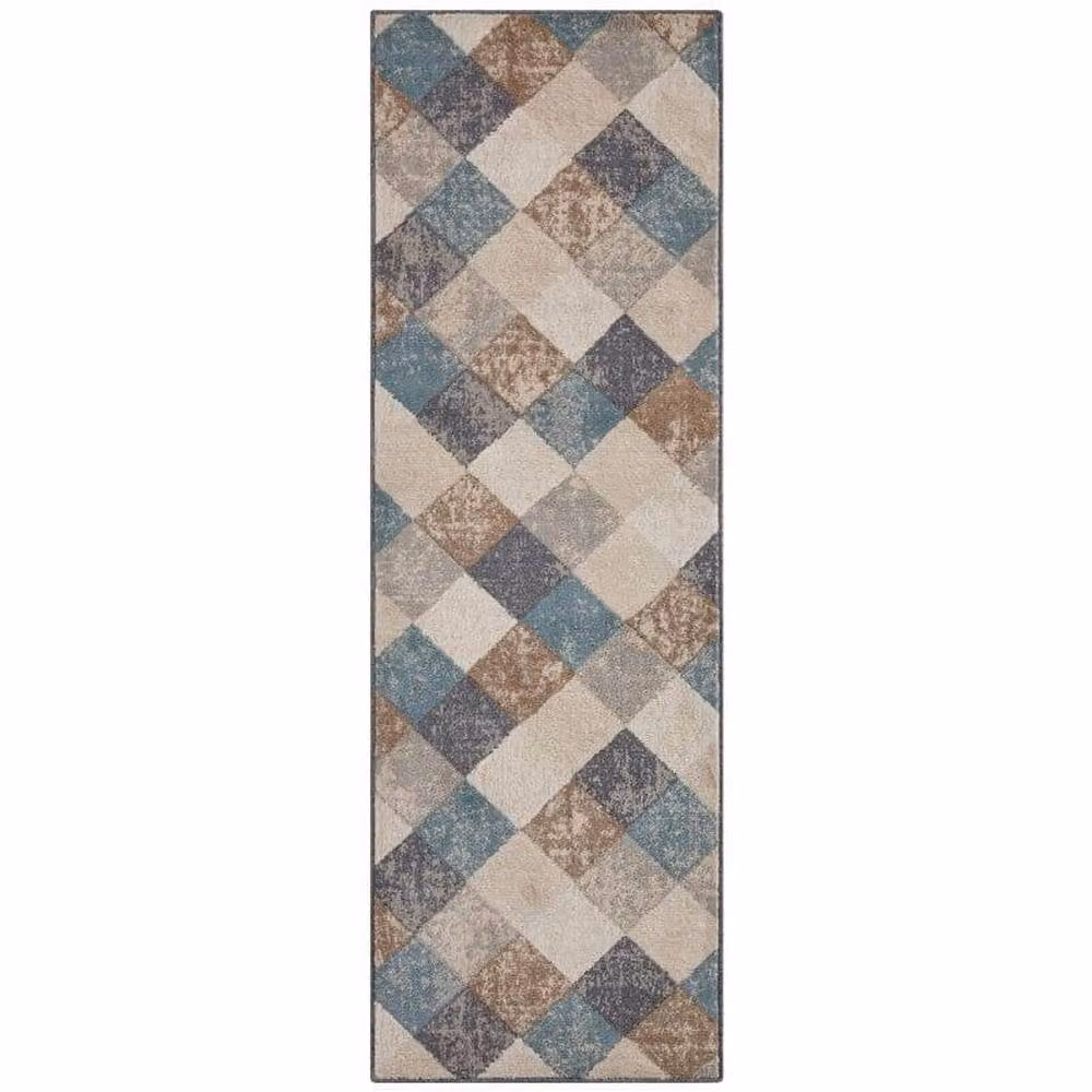 THE RUGS Terrain Bakke Designer Shortpile Geometric Rug in Beige and Multicolour, W: 200 cm, D: 280 cm – 4