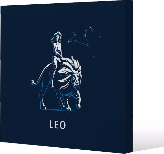 Benjamin Tate Design LTD Zodiac Leo Gallery Abstract Canvas Wall Art, Blue, W: 101 cm, H: 101 cm