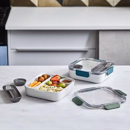 Black + Blum Bento Lunch Box with Cutlery, Leakproof and Microwave Safe, 1L, Green – 3