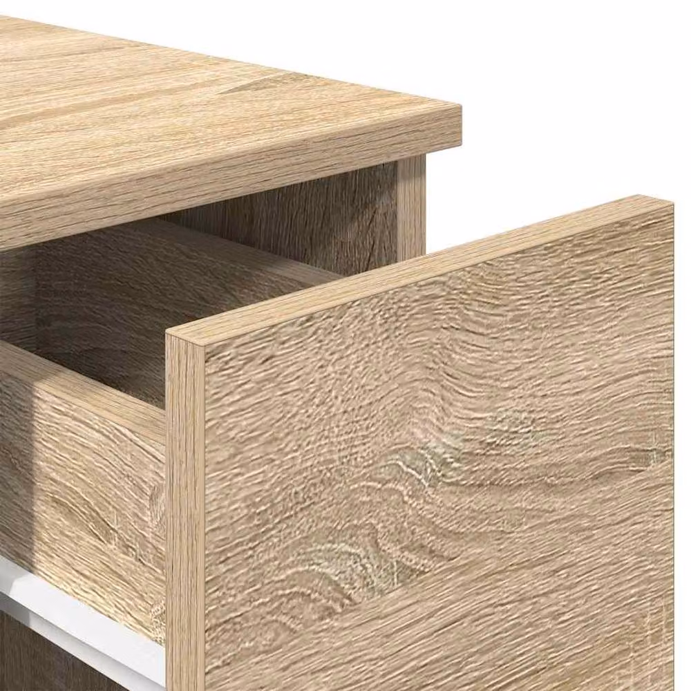 Berkfield Home Bedside Cabinet with Drawer in Sonoma Oak, W/D/H: 20 x 36 x 60 cm – 3