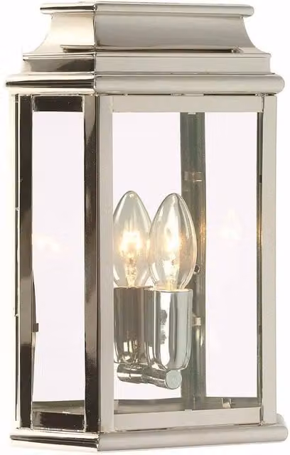 Netlighting St Martins Outdoor Wall Lantern Light in Grey with Polished Nickel Finish, IP44, E27
