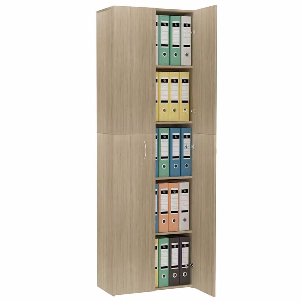 Berkfield Home Office Cabinet in Sonoma Oak, Light Brown, W/D/H: 60 x 32 x 190 cm – 2