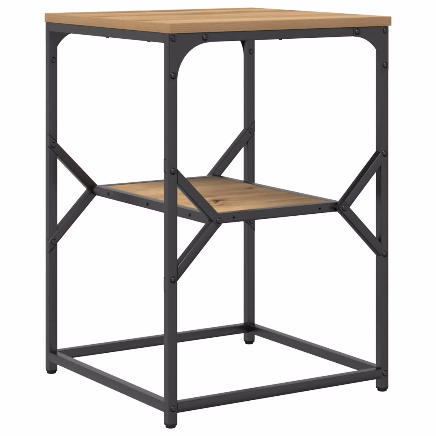 Berkfield Home Artisan Oak Side Table in Brown, W/D/H: 41 x 40 x 60 cm – 2