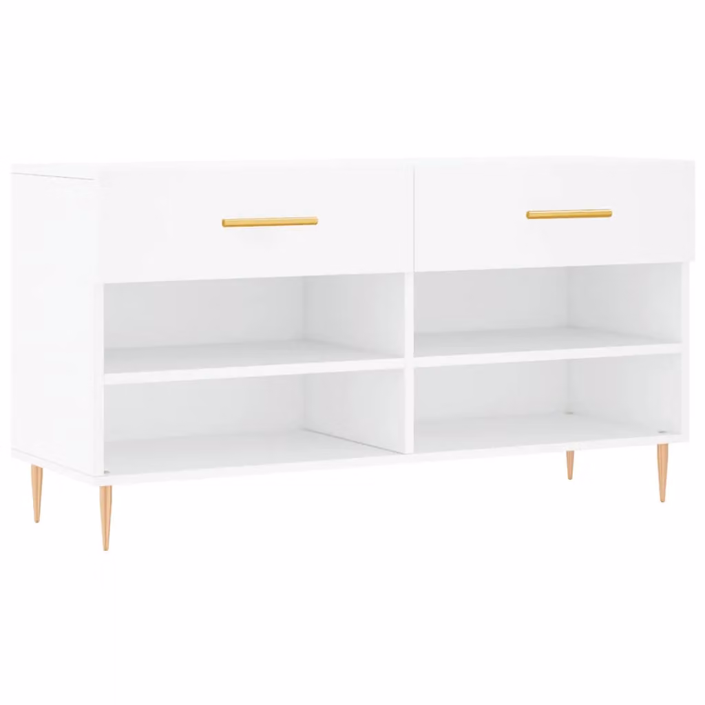 Berkfield Home White Shoe Bench W/D/H: 102 x 35 x 55 cm – 2