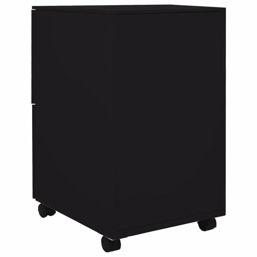 Berkfield Home Mobile File Cabinet in Black Steel, W/D/H: 39 x 45 x 67 cm – 3