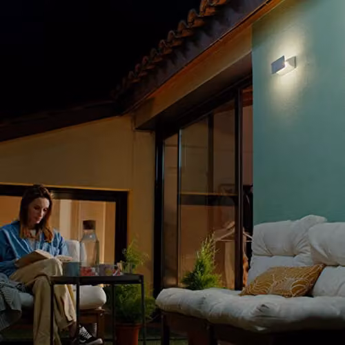 Netlighting Forlight Shape LED Outdoor Up Down Wall Lamp, White, Warm White 3000K, IP44 – 2