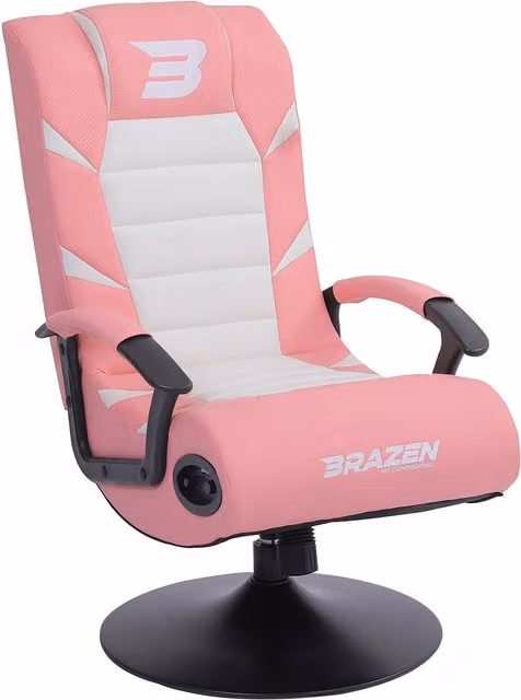 BraZen Pride 2.1 Bluetooth Surround Sound Gaming Chair in Pink