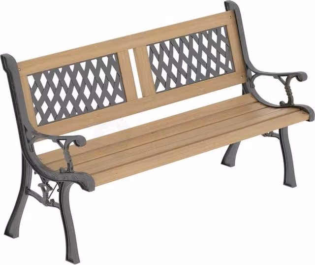 Kelvenix Twin Cross 3 Seater Wooden Garden Bench in Brown