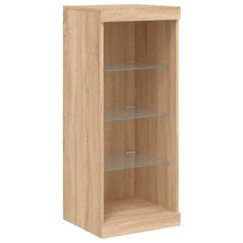 vidaXL Modern Sideboard with Integrated LED Lights in Sonoma Oak Brown, W/D/H: 41 x 37 x 100 cm