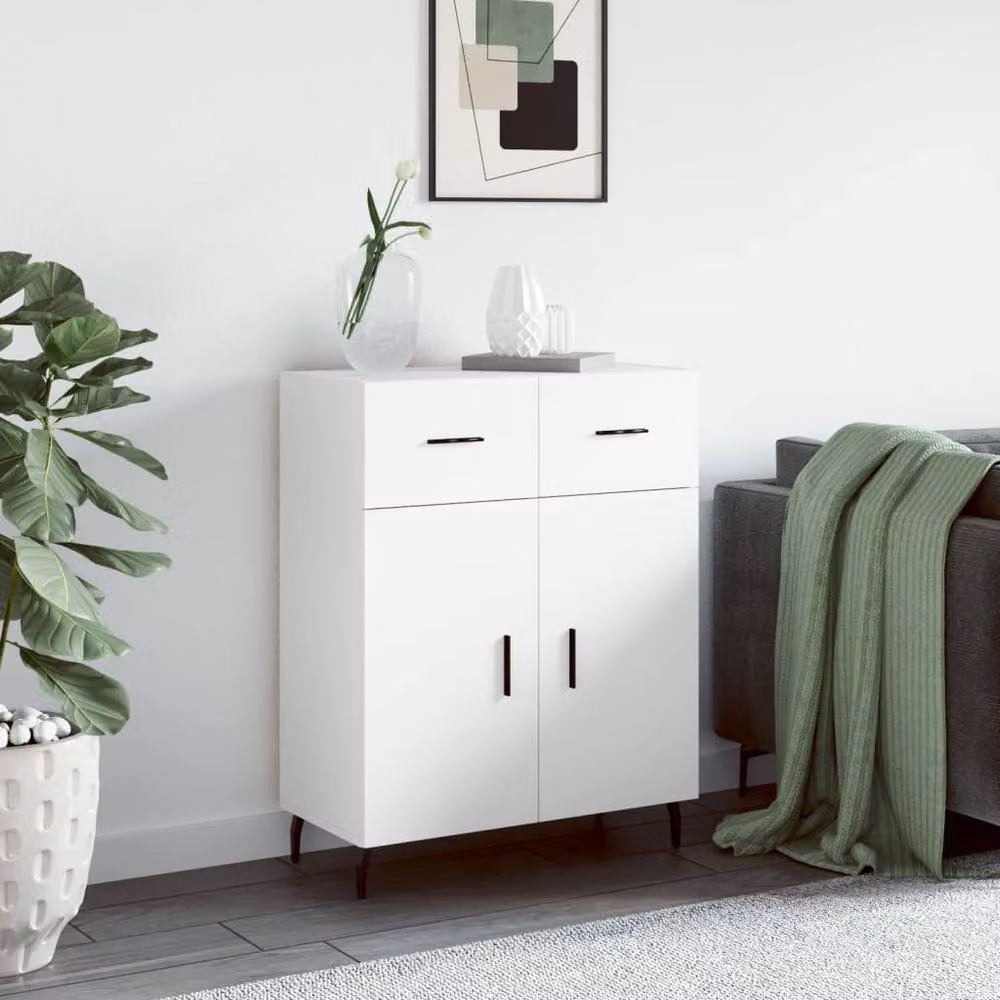 Berkfield Home Modern White Sideboard, W/D/H: 69.5 x 34 x 90 cm – 2