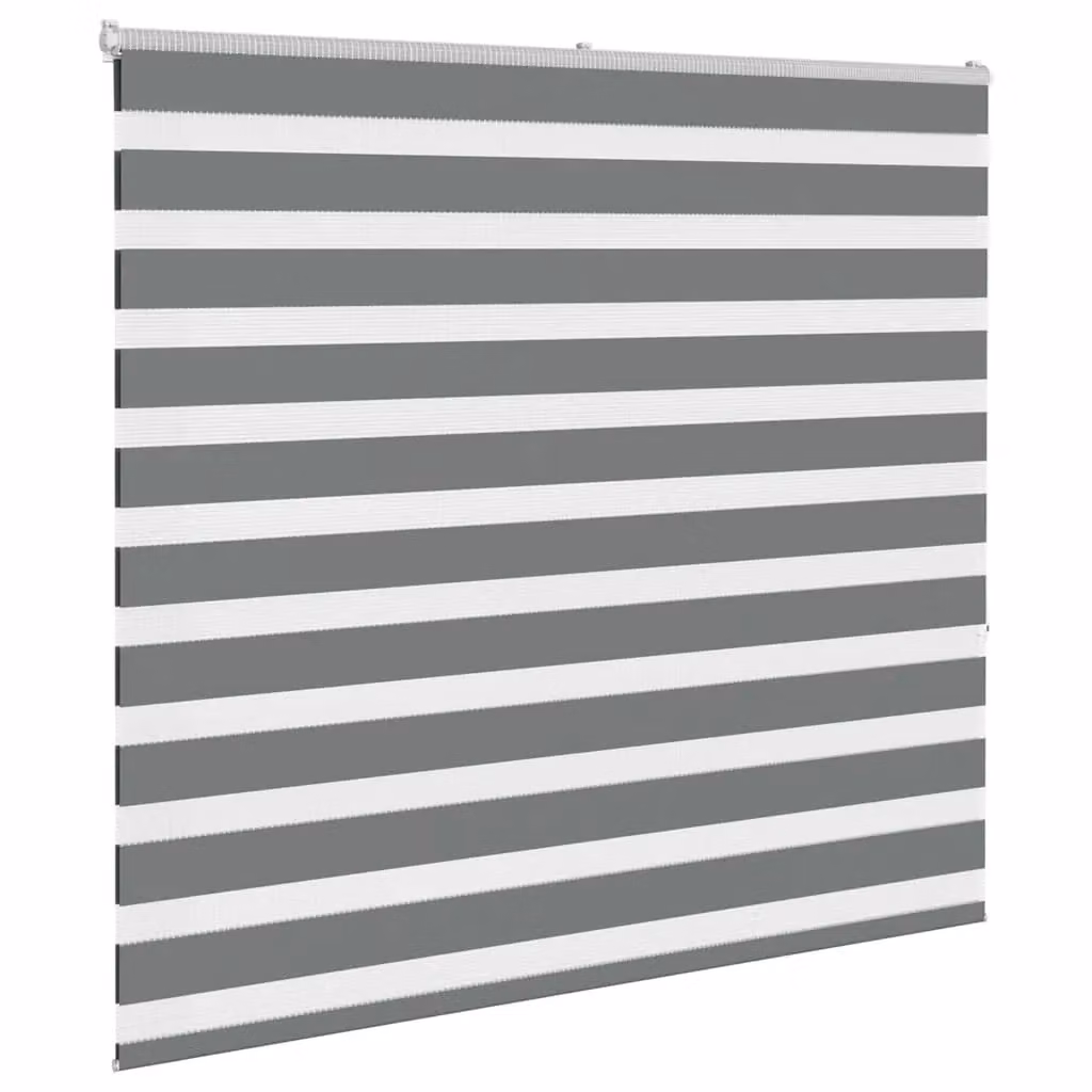 Berkfield Home Zebra Blind in Dark Grey, Polyester Fabric, W: 160 cm, H: 150 cm – 3
