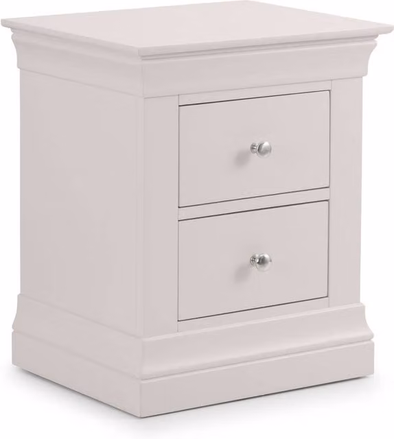 Cheshire Ardena 2 Drawer Bedside Unit in Light Grey – 1