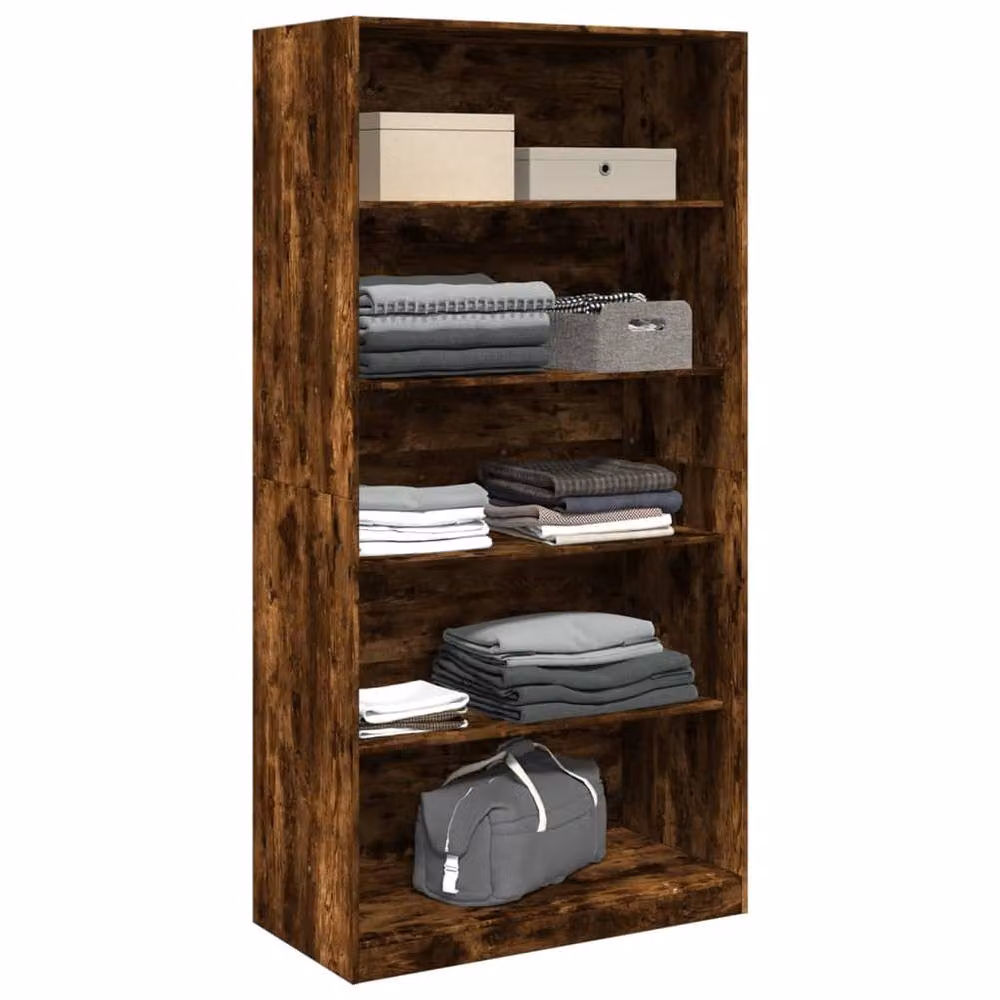 Berkfield Home Smoked Oak Wardrobe in Brown, W/D/H: 100 x 50 x 200 cm – 3