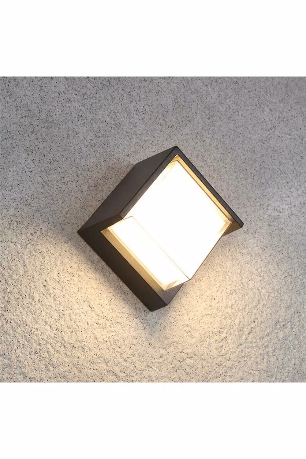 CGC Lighting Sophia Square LED Wall or Ceiling Light, Black and White, IP65 Waterproof for Garden and Terrace – 7