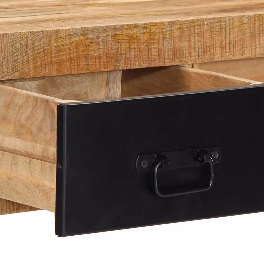 Berkfield Home Rustic Solid Mango Wood Console Table, Brown, W/D/H: 100 x 35 x 75 cm – 5