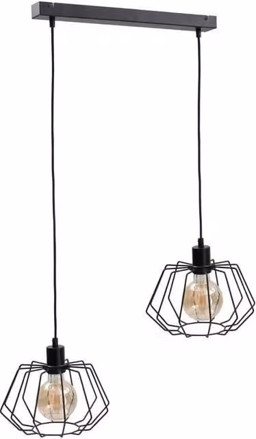 Netlighting Luna Bar Pendant Ceiling Light, Black, 53cm, 2x E27