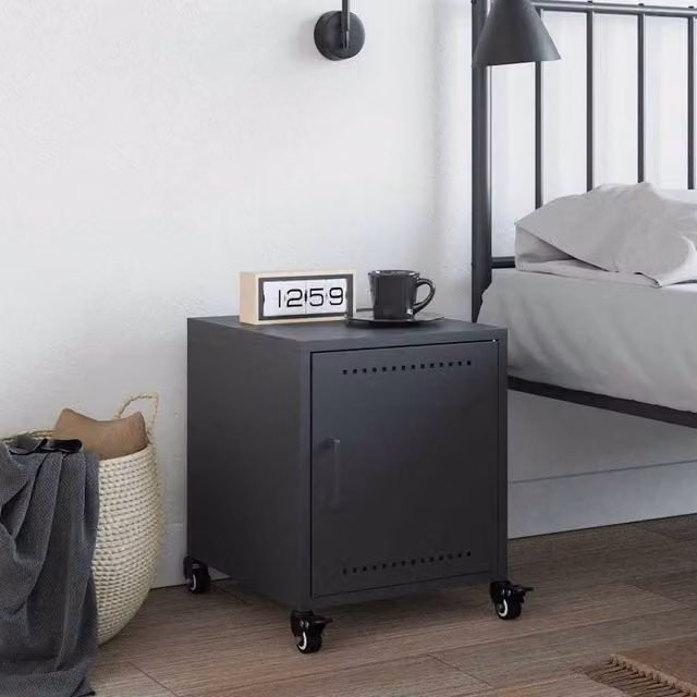 Berkfield Home Stylish Bedside Cabinet in Anthracite, W/D/H: 36 x 39 x 43.5 cm – 1