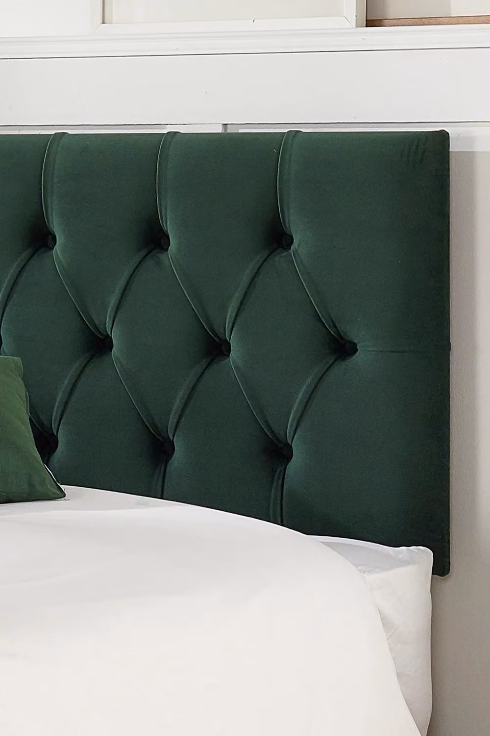 Aspire Olivier Divan Bed in Green Velvet Fabric, W/D/H: 140 x 200 cm – 2