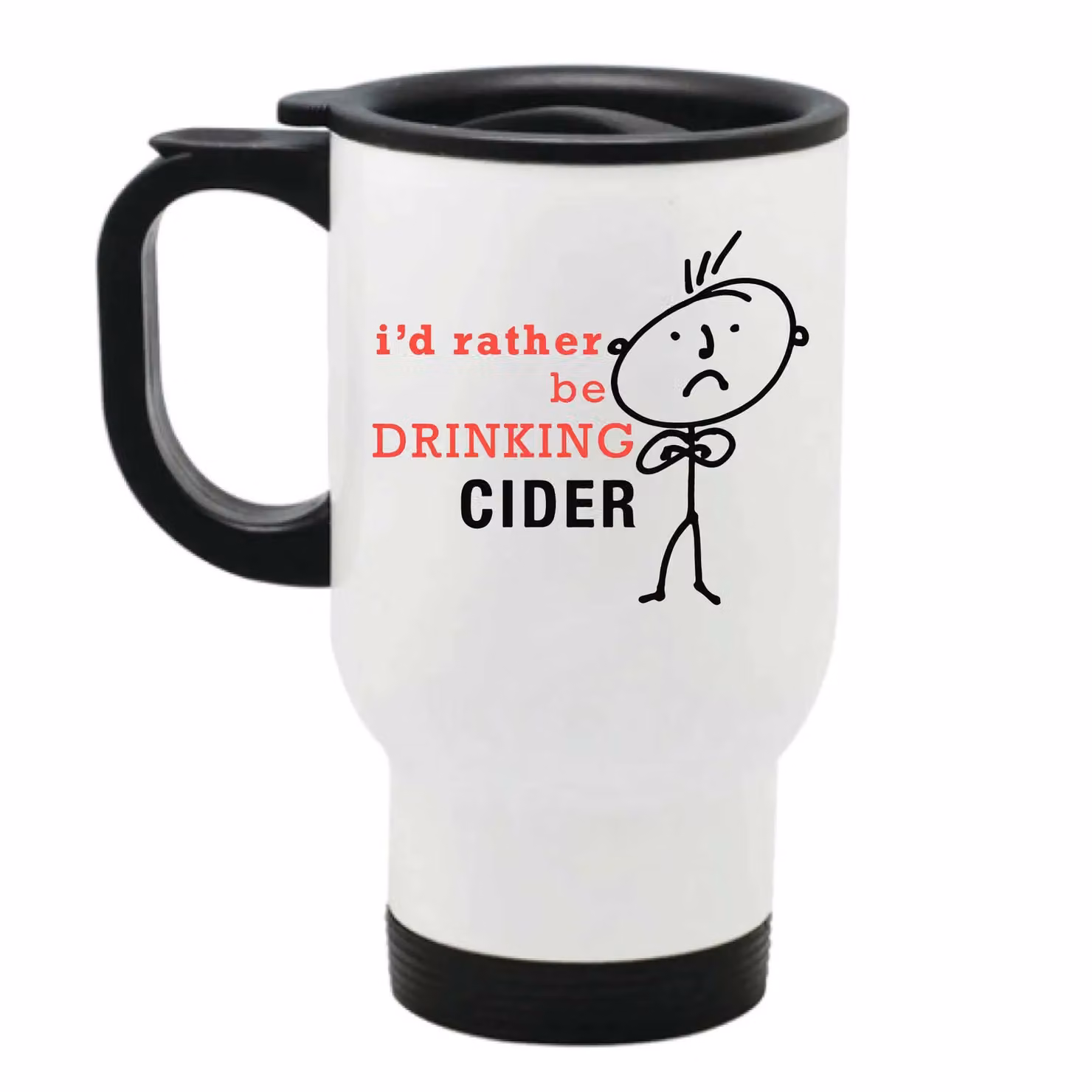 60 Second Makeover Men's I'd Rather Be Drinking Cider Metal Travel Mug in White – 2