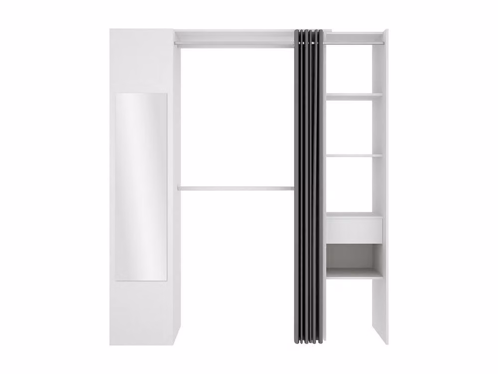 Vente-unique Modern Dresser with Mirror and Internal Drawers, White and Grey, W: 177.5 cm, H: 205 cm, D: 50 cm – 2