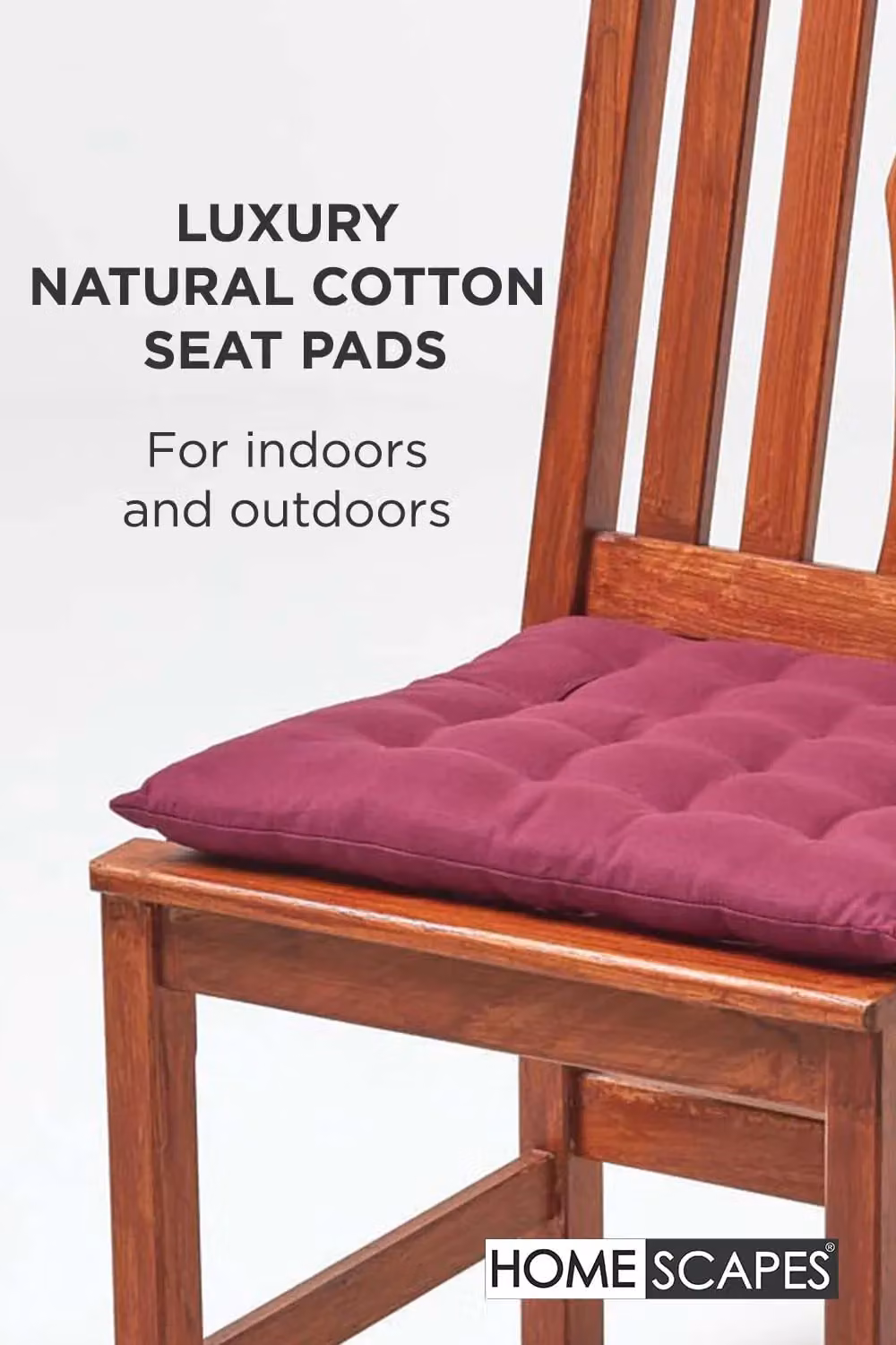 Homescapes 6 Pack Luxury Quilted Cotton Seat Pads in Purple, W/D/H: 40 x 40 x 40 cm – 2