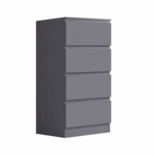 FWStyle Carlton Matt Dark Grey 4 Drawer Chest of Drawers