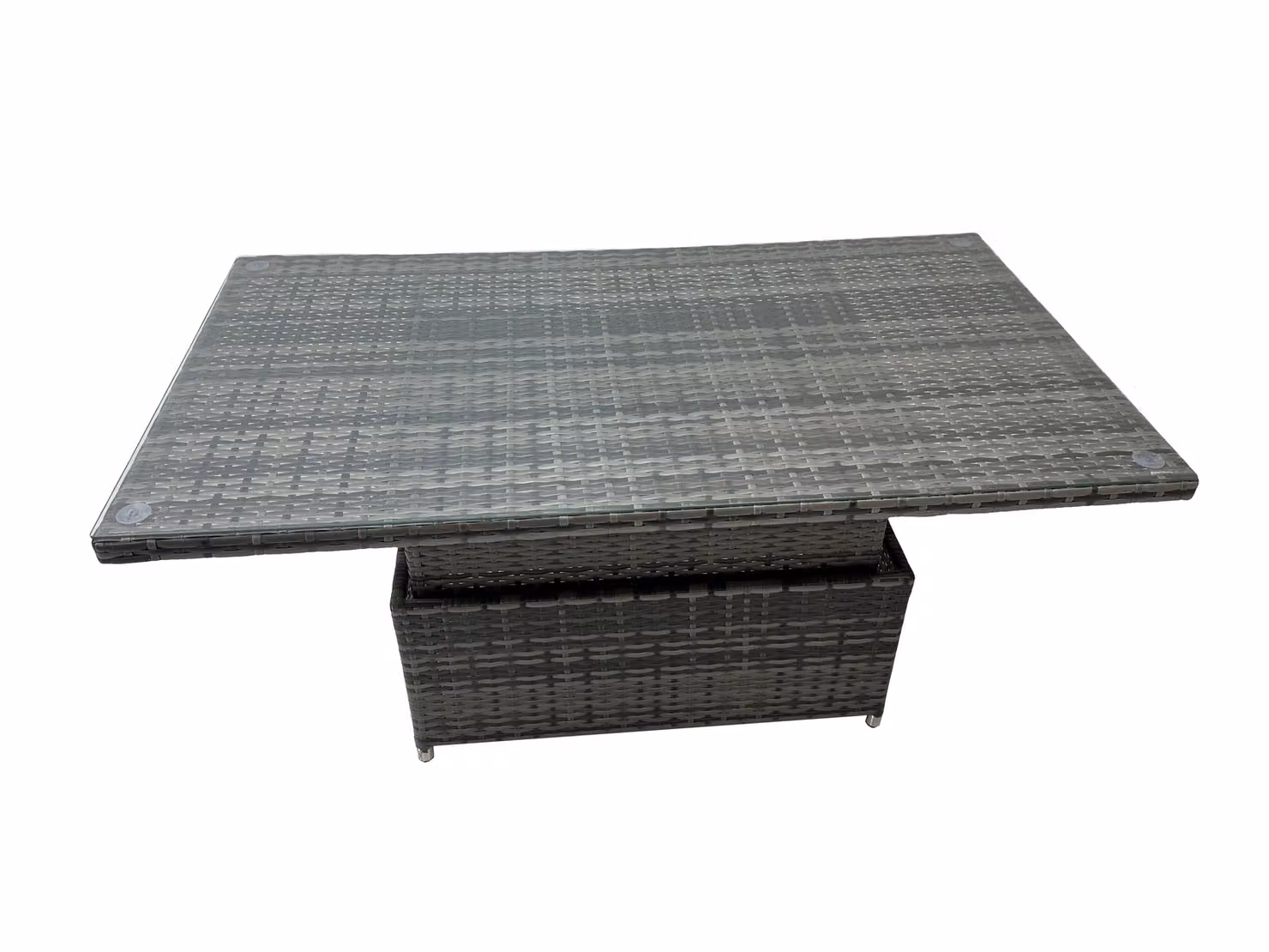 Fimous 9 Seater Rattan Corner Sofa Set with Chair, 2 Stools and Side Table in Dark Grey