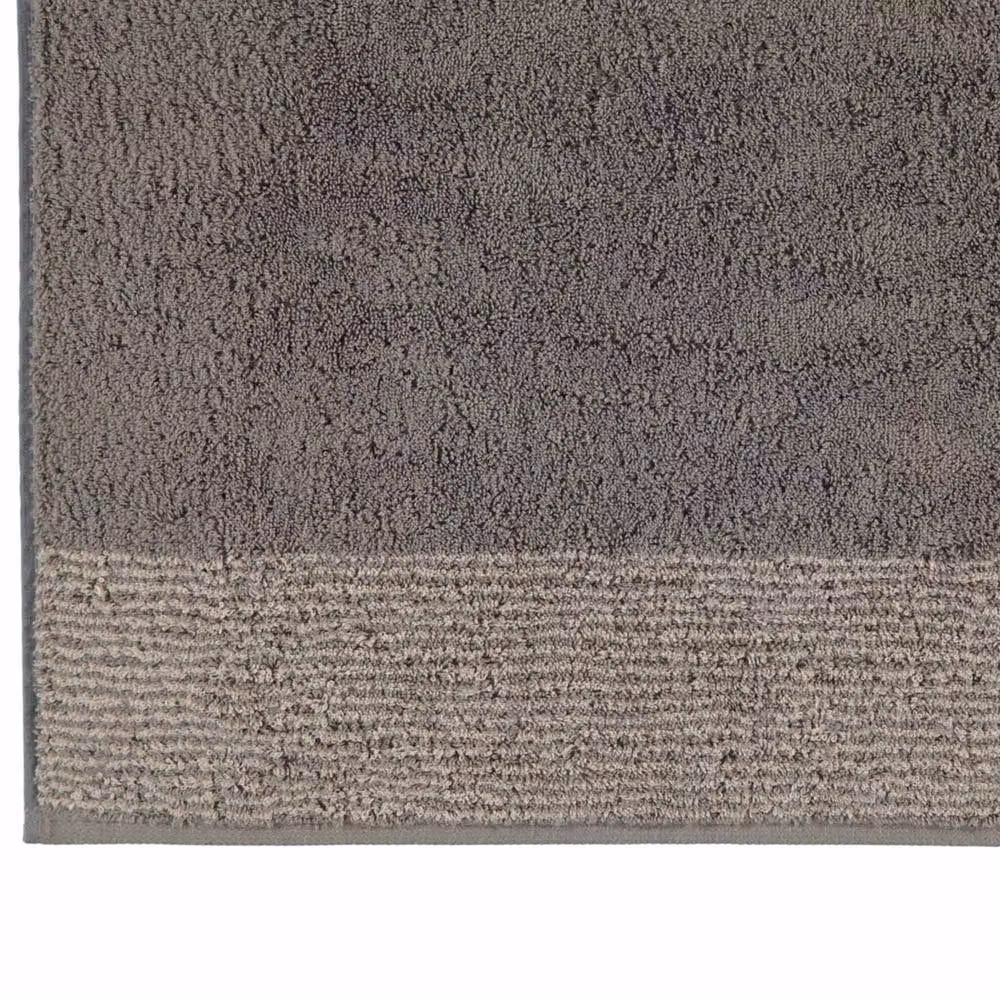 Cawo Luxury Two-Tone Cotton Terry Towel in Dark Grey – 3