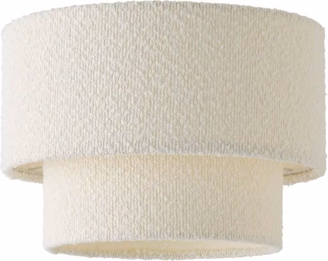 ValueLights Jodie Two Tier Linen Ceiling Drum Lamp Shade in Beige