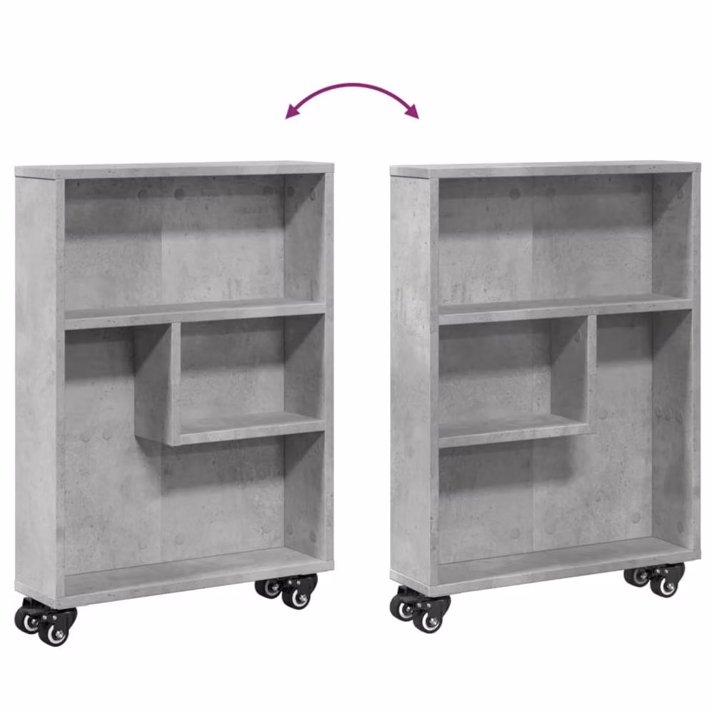 Berkfield Home Narrow Storage Trolley in Concrete Grey, W/D/H: 48 x 13 x 68 cm – 4