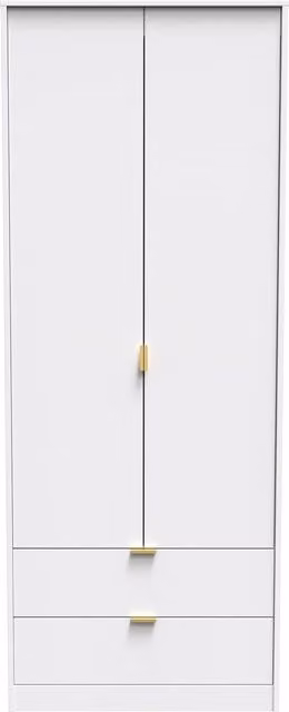 Ready Assembled 2 U Fuji White 2 Door 2 Drawer Wardrobe