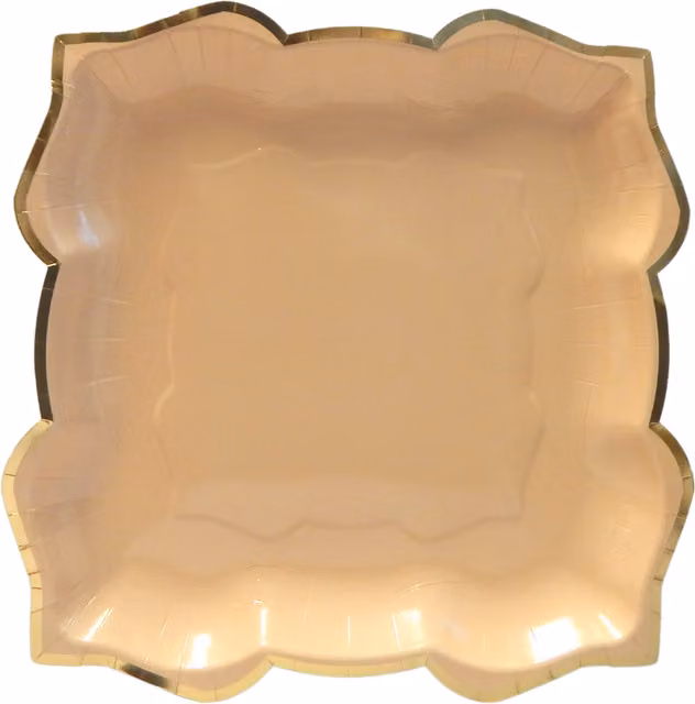 Lotus Large Brown and Beige Stone Party Dinner Plates