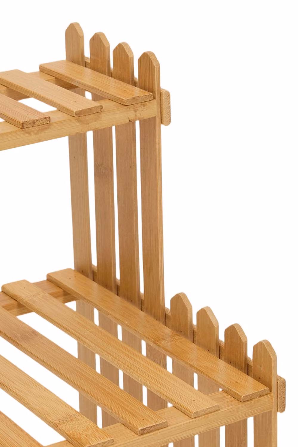Living and Home 2-Tier Adjustable Bamboo Tabletop Plant Shelf in Brown – 2