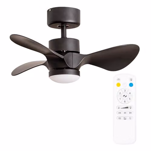 ValueLights 24 inch LED Ceiling Fan with Remote Control and Timer in Black – 1
