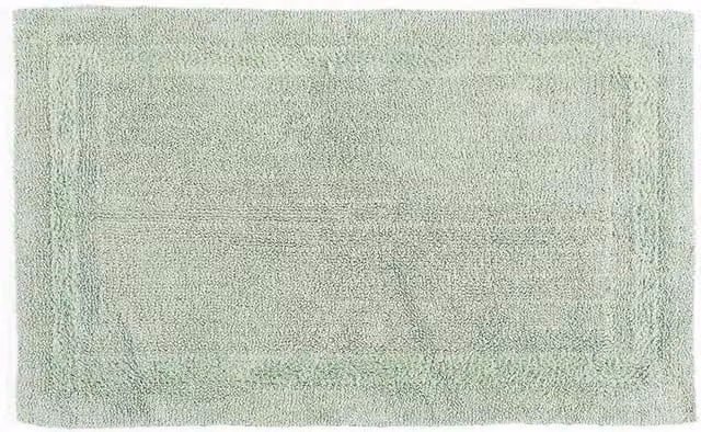 Homescapes Luxury Reversible Cotton Bath Mat, Green, W/D/H: 80 x 50 x 1 cm