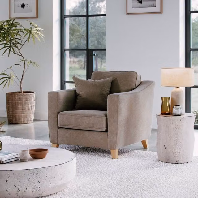 The Great Sofa Company Jackson Chenille Fabric Armchair in Brown