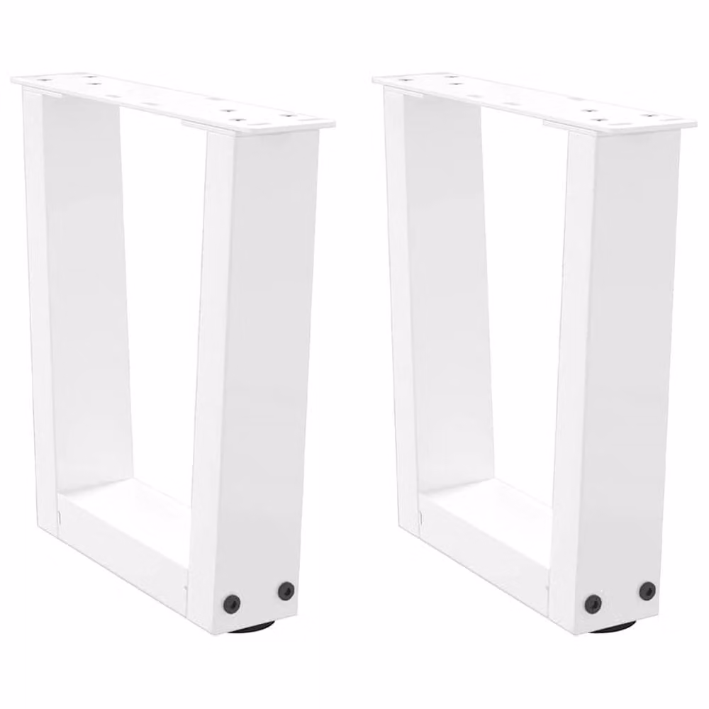 Berkfield Home V-Shape Dining Table Legs, 2 Pieces, White Steel, W: 30 cm