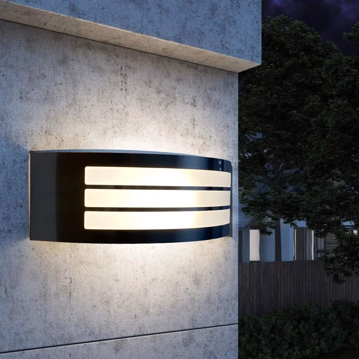 CGC Lighting Striker Black Curved Arc Outdoor Wall Light – 4