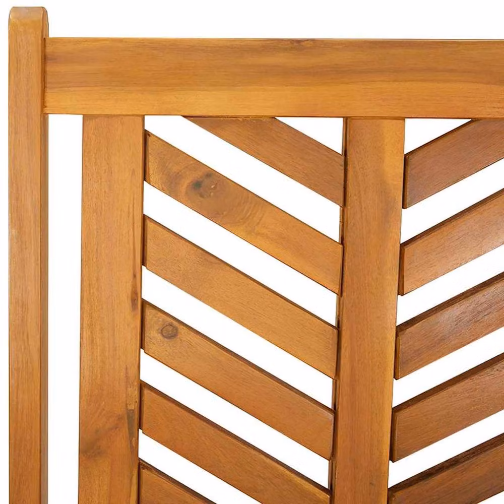 Berkfield Home 5 Piece Garden Dining Set in Brown Oiled Solid Acacia Wood – 4
