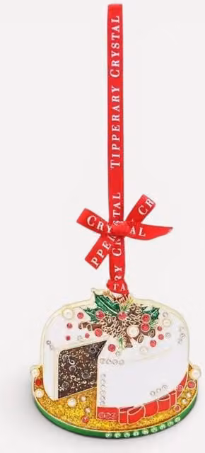 Tipperary Sparkle Christmas Cake Ceramic Hanging Decoration in White and Multicolour – 1
