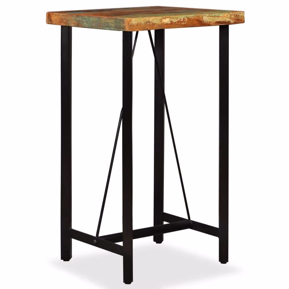 Berkfield Home Beautiful Bar Table in Brown Solid Reclaimed Wood, W/D/H: 60 x 60 x 107 cm – 2