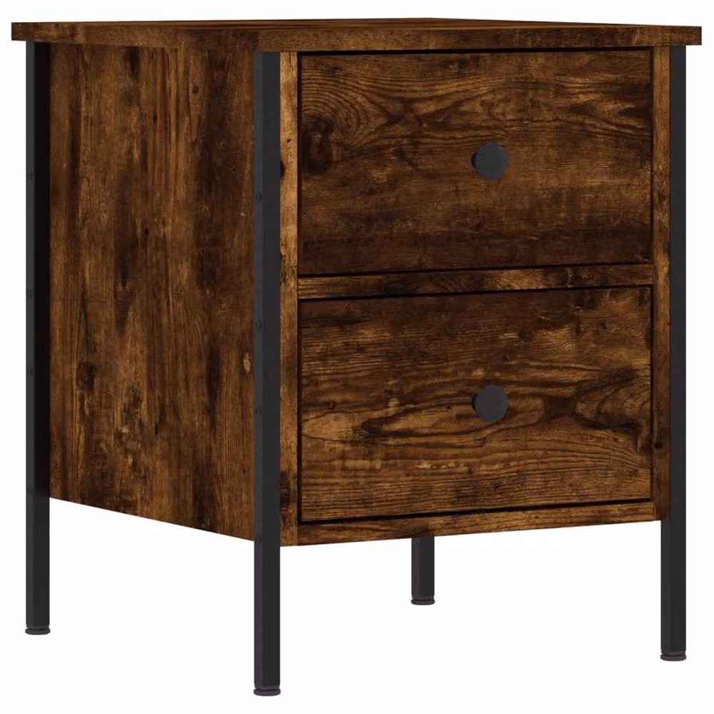 Berkfield Home Durable Bedside Cabinet in Smoked Oak Brown, W/D/H: 40 x 42 x 50 cm – 3