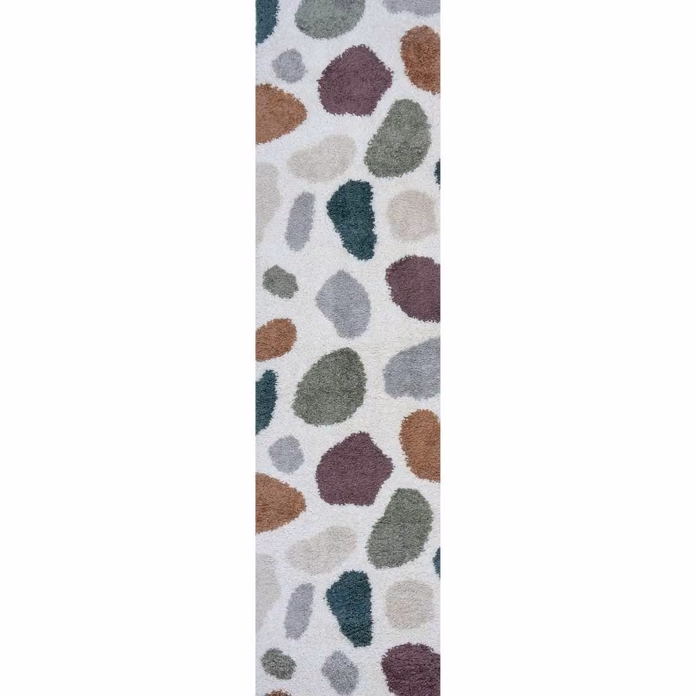 THE RUGS Moodi Pebble Design Shaggy Soft High Pile Multicolour Living Room Rug, W: 160 cm, L: 230 cm – 8