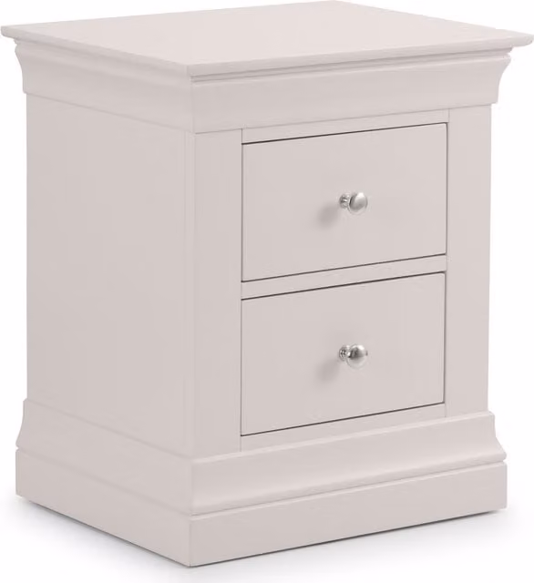 Julian Bowen Clermont 2 Drawer Bedside Table in Grey