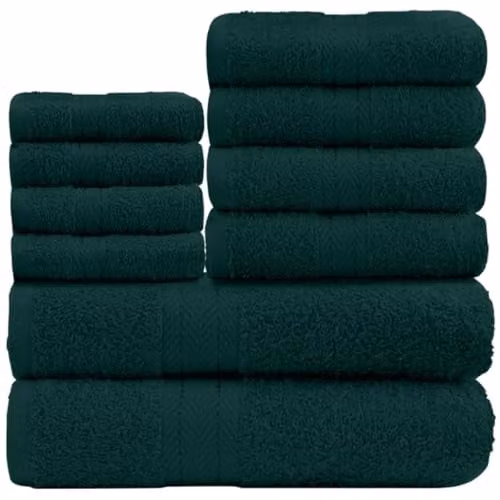 GAVENO CAVAILIA 10 Piece Soft 100% Cotton Towel Bale Set in Green