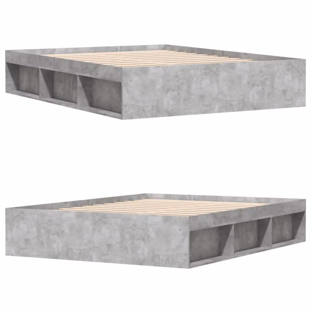 Berkfield Home Modern Bed Frame in Grey, W/D/H: 140 x 190 cm – 3