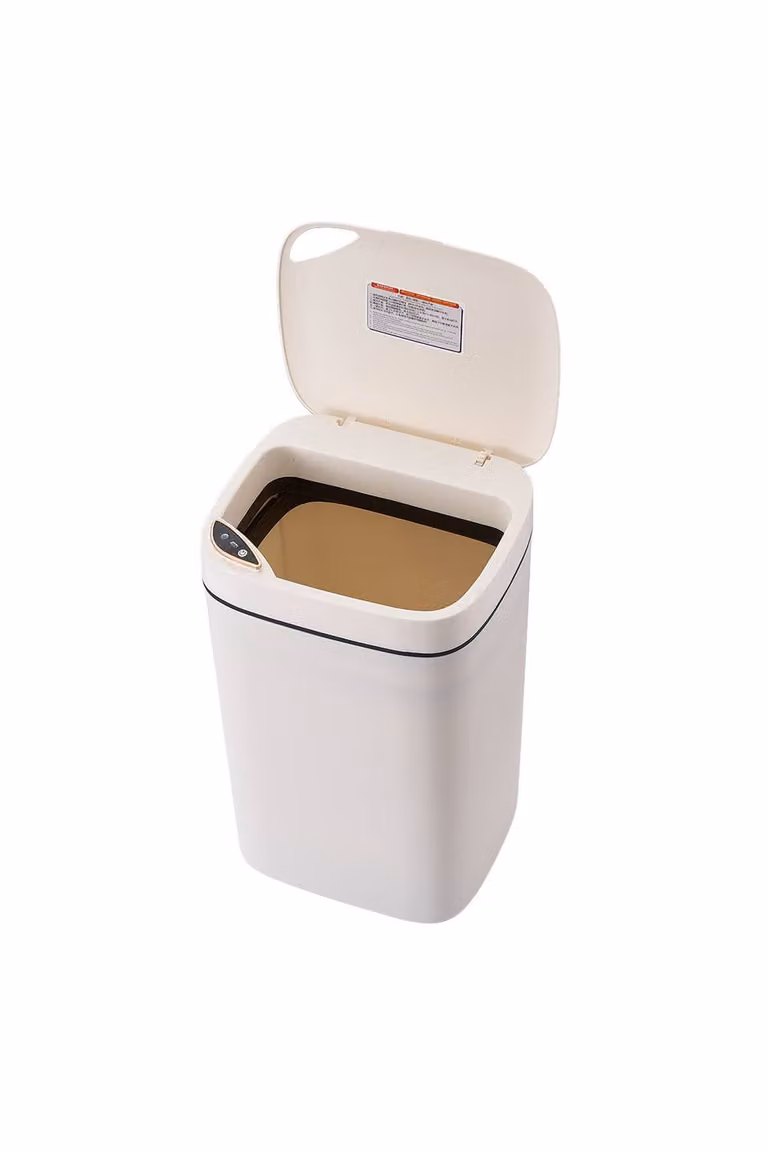 Garden Sanctuary 16L Automatic Motion Sensor Rubbish Bin in Beige with Soft Close and Odour Filter