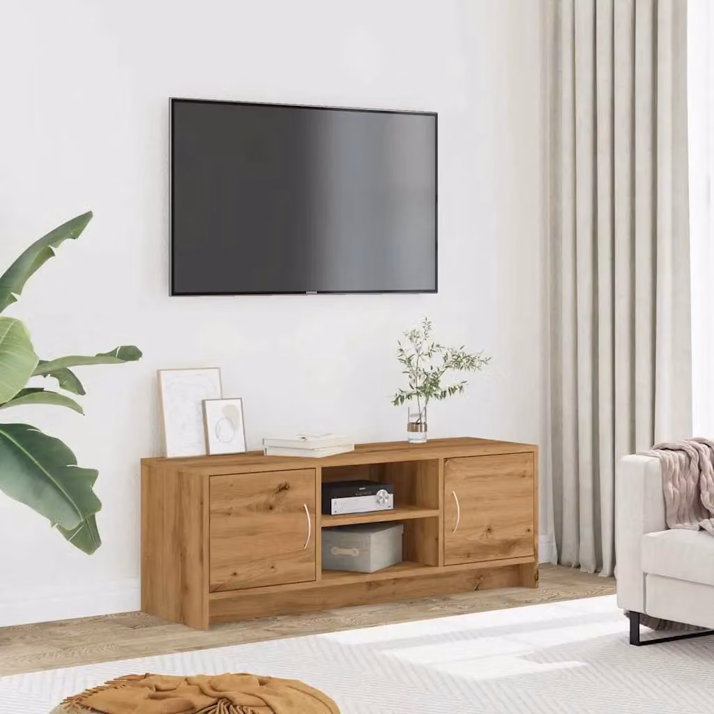 Berkfield Home Artisan Oak TV Cabinet in Brown, W: 102 cm, D: 37.5 cm, H: 37.5 cm – 3